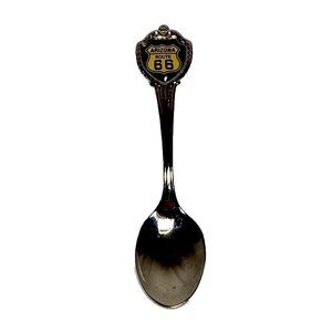 Arizona Route 66 Souvenir Spoon Silver Tone Enamel Shield Travel‎ Collector 3.5"